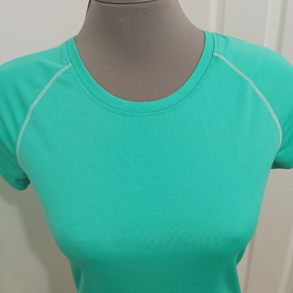 Champion C9 Brand Semi Fitted Active Wear Women Size Medium Green Short Sleeve - Picture 5 of 11
